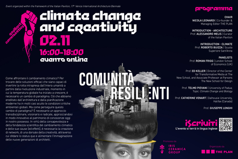 Climate change and creativity - webinaire Comunità Resilienti Biennale de Venise
