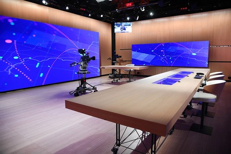 Renzo Piano et Alvisi Kirimoto Intérieur Studios de télévision Rai News 24

