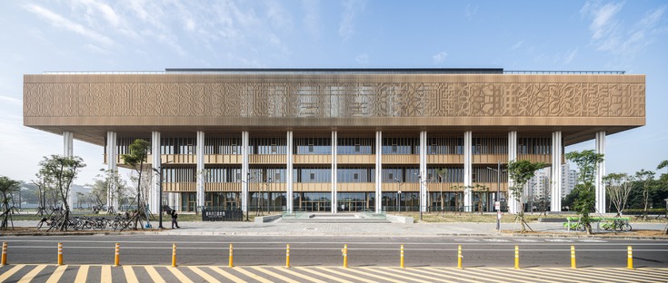 Structure en acier pour la bibliothèque de Tainan signée Mecanoo
